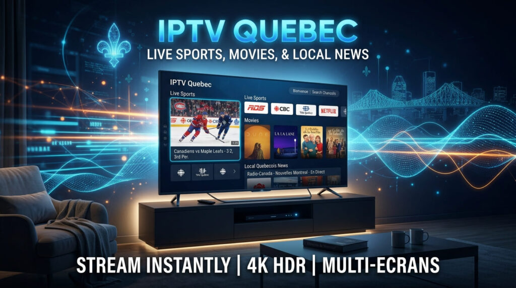 IPTV Quebec – Meilleur service IPTV au Québec avec chaînes TV, sports, films et séries.